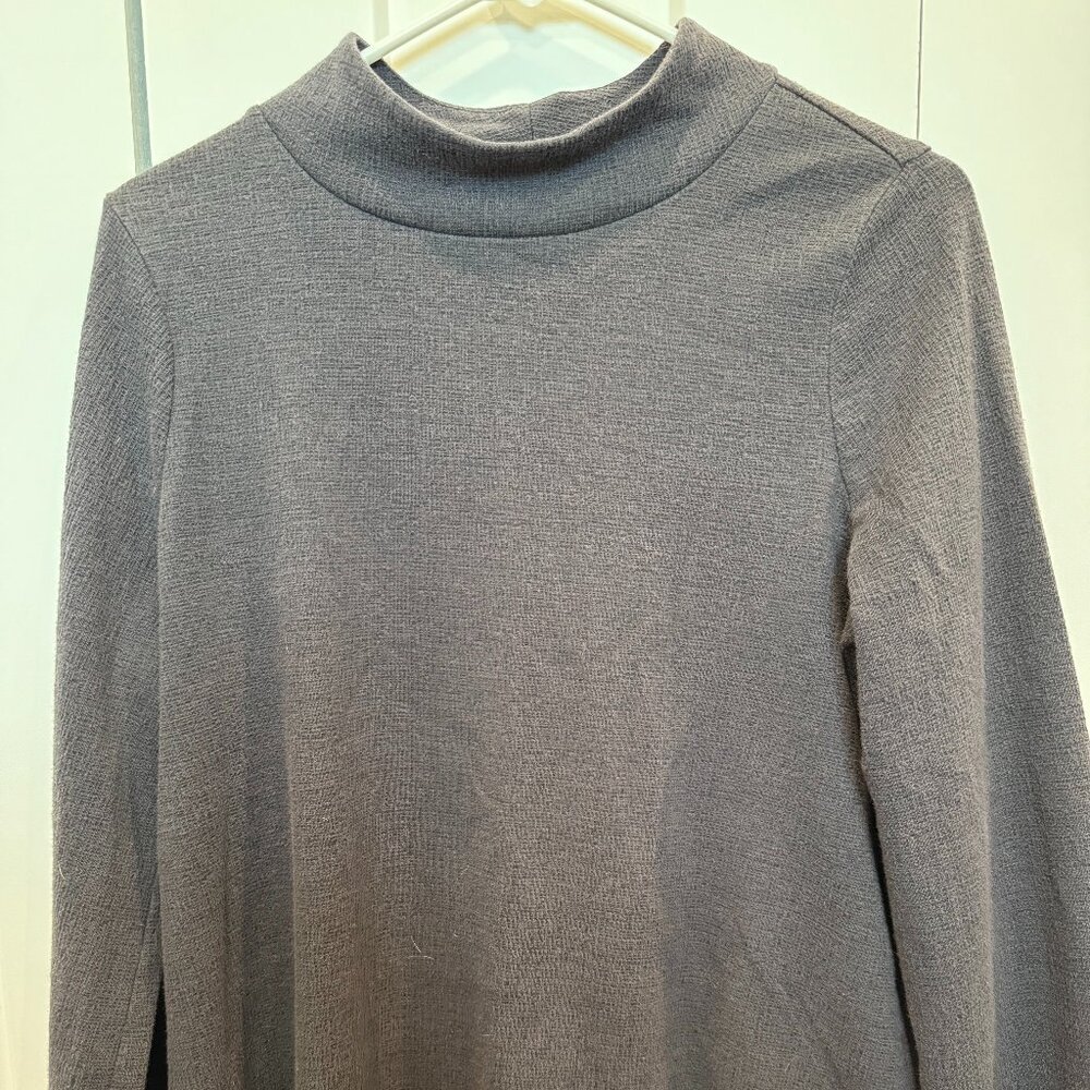 Heathered Blue-Grey Mockneck Blouse from Old Navy
